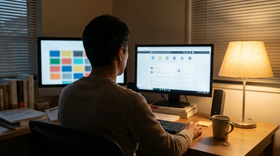 Domain investor checking a registrar account before listing names for sale