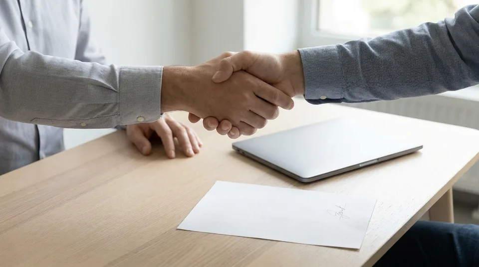 Buyer and seller closing a domain sale